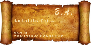 Bartalits Anita névjegykártya